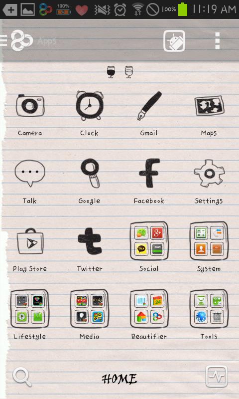 drawing wine GO launcher theme
