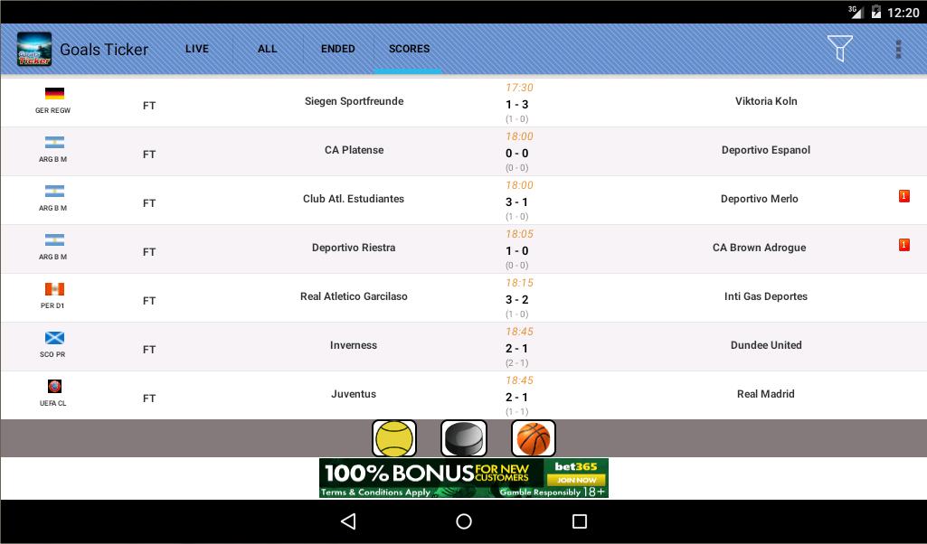 Livescore Goals Ticker