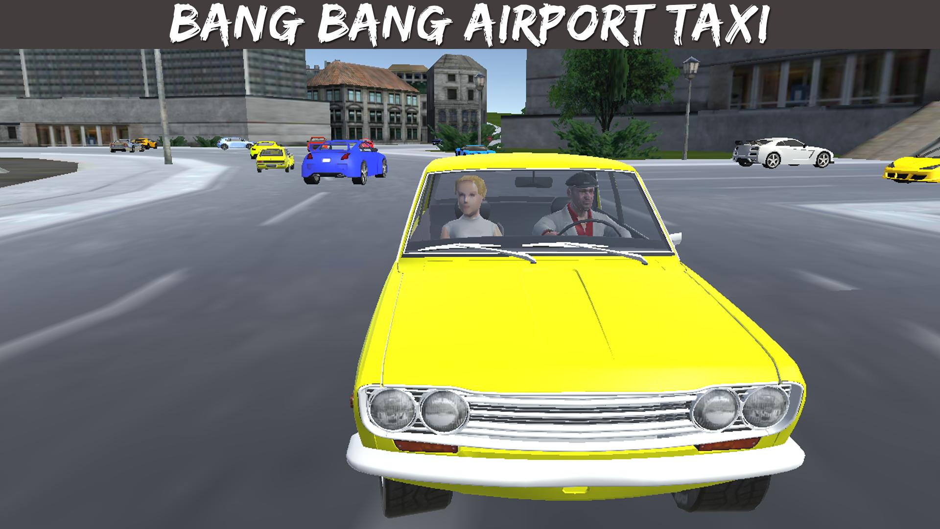 Modern airport taxi driving 3d