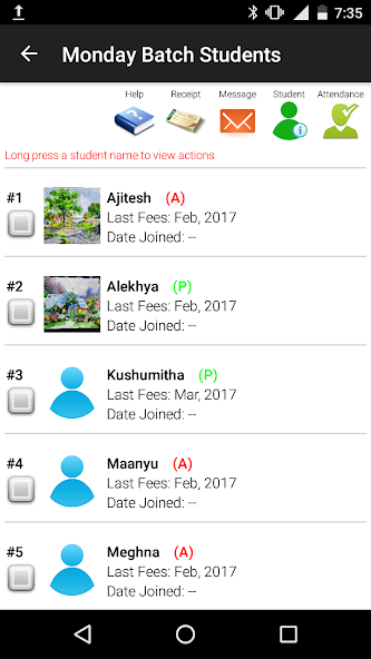 Fees & Attendance Register