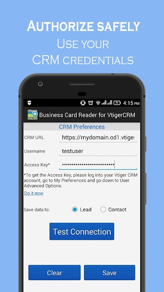 Business Card Reader for Vtige