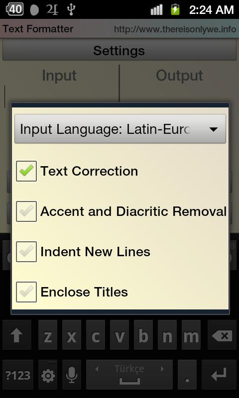 (Plain) Text Formatter