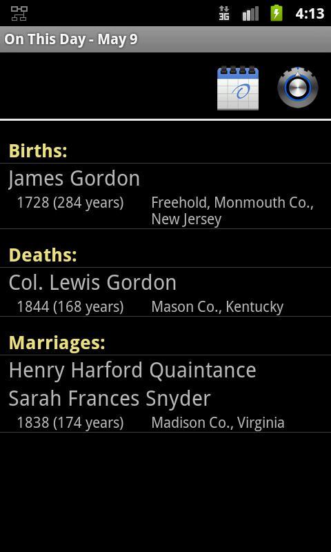 GedStar On This Day Widget