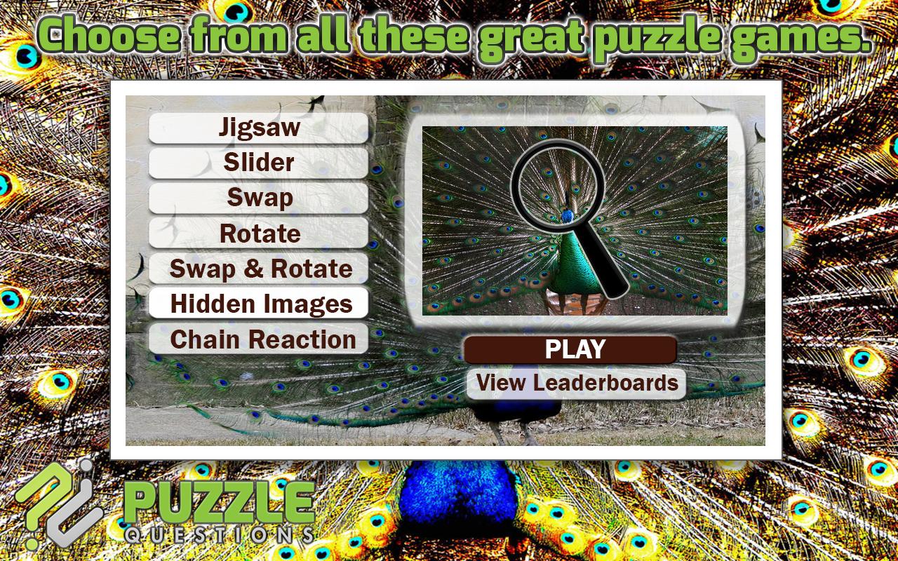 Free Peacock Puzzle Games
