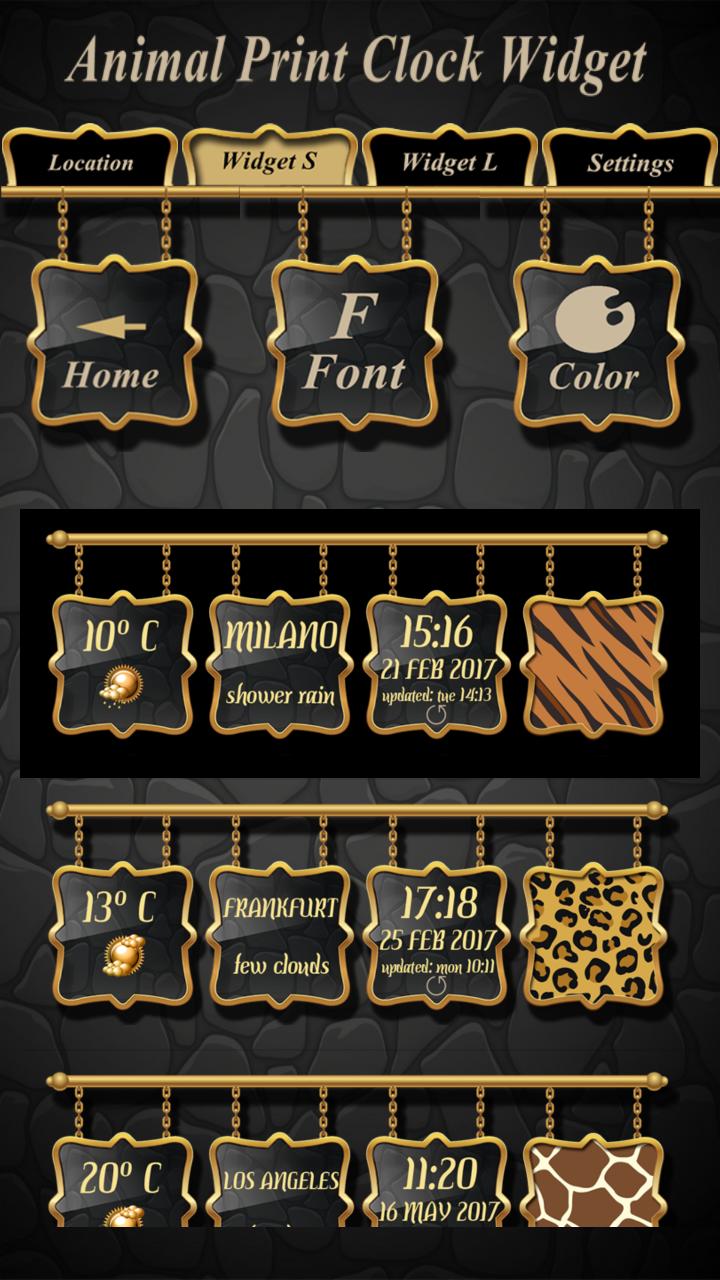 Animal Print Clock Widget