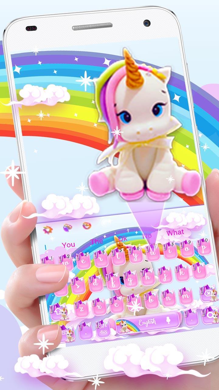 Cute Rainbow Unicorn Smile Keyboard