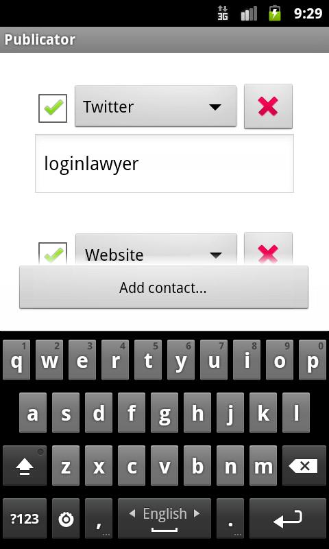 Visiting card Publicator