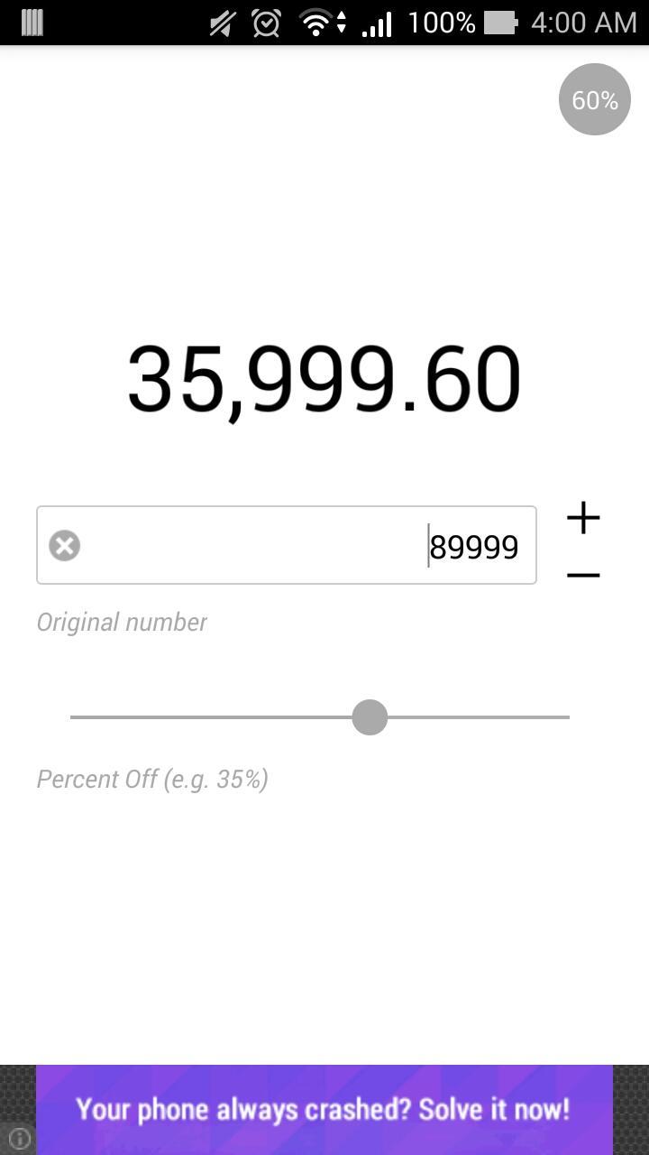 Percentage Slide Calculator
