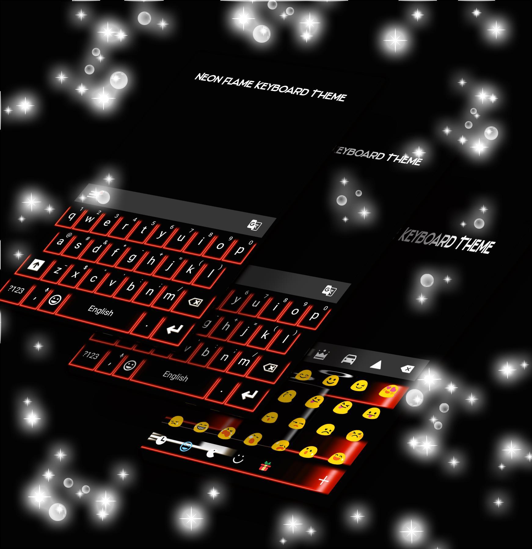 Neon Flame Keyboard Theme