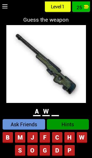 Guess PUBG Items