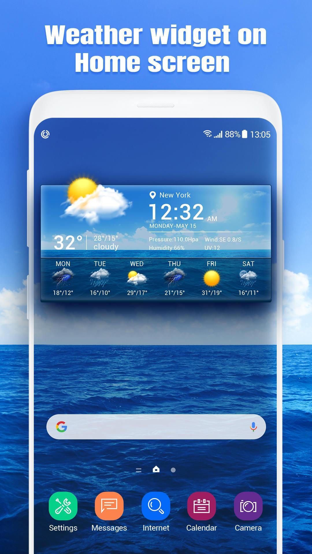 Temperature weather widget&Forecast