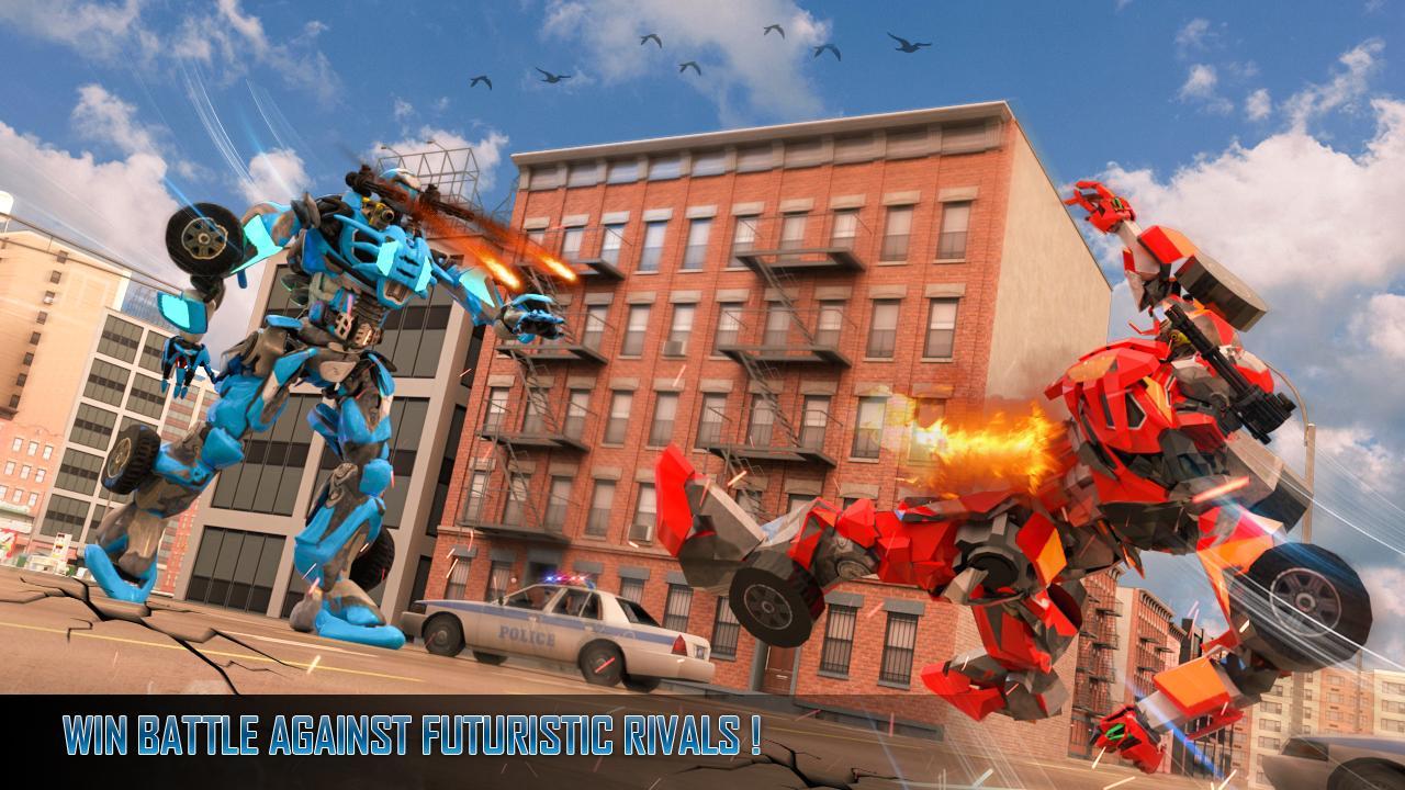 Police Air Jet Multi Robot Shooting Game