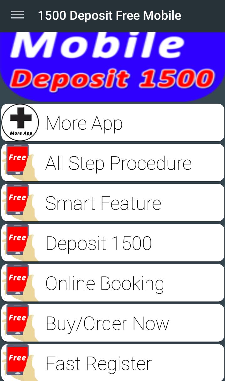 1500 Deposit Free Mobile