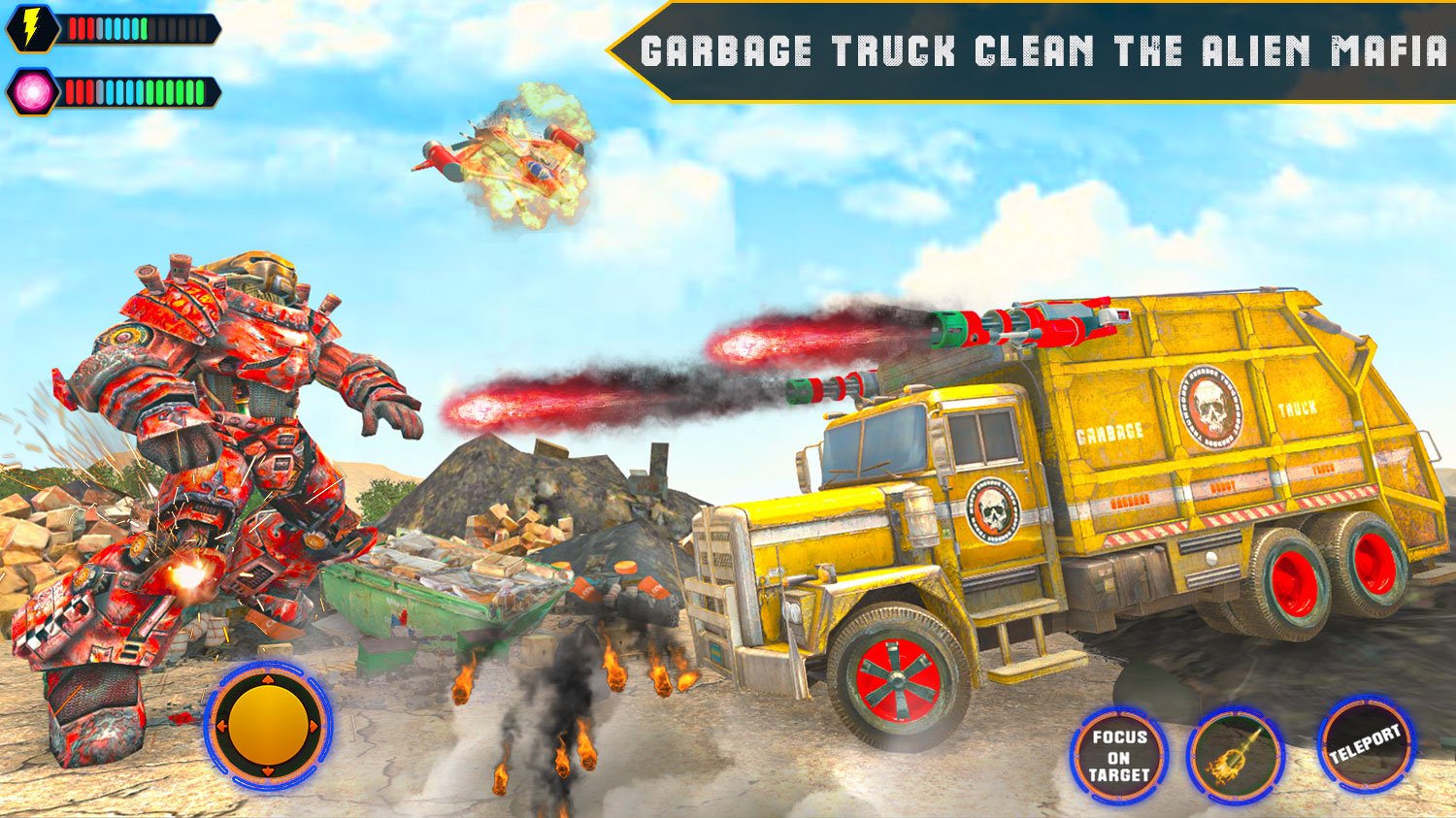 Garbage Robot Truck War Game