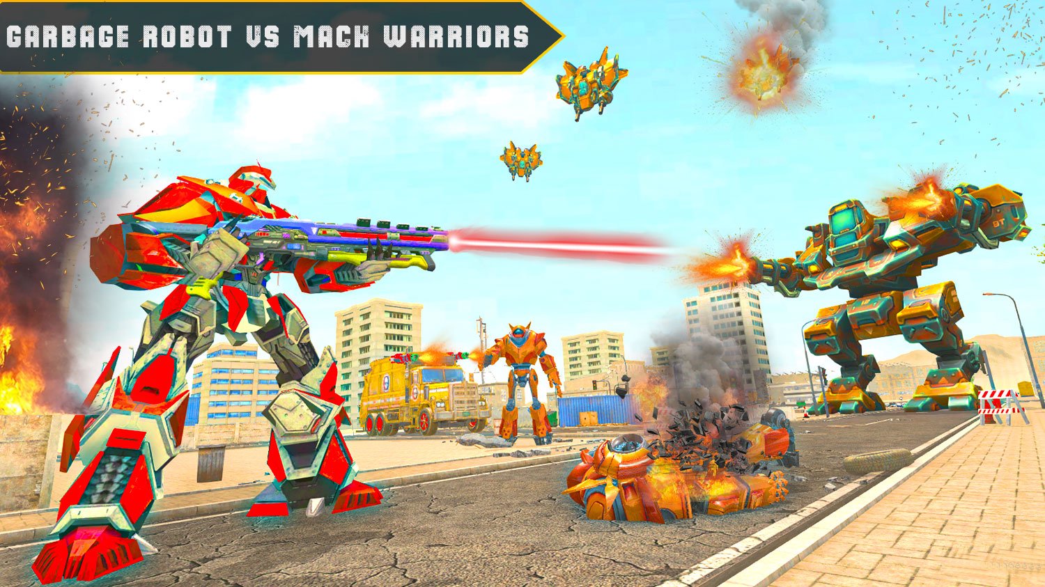 Garbage Robot Truck War Game