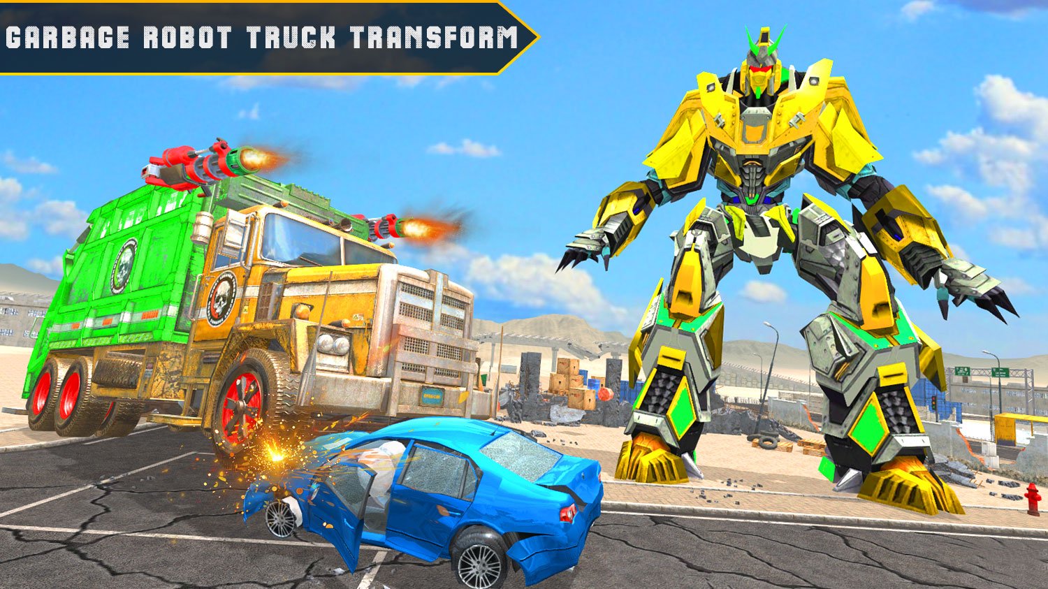 Garbage Robot Truck War Game