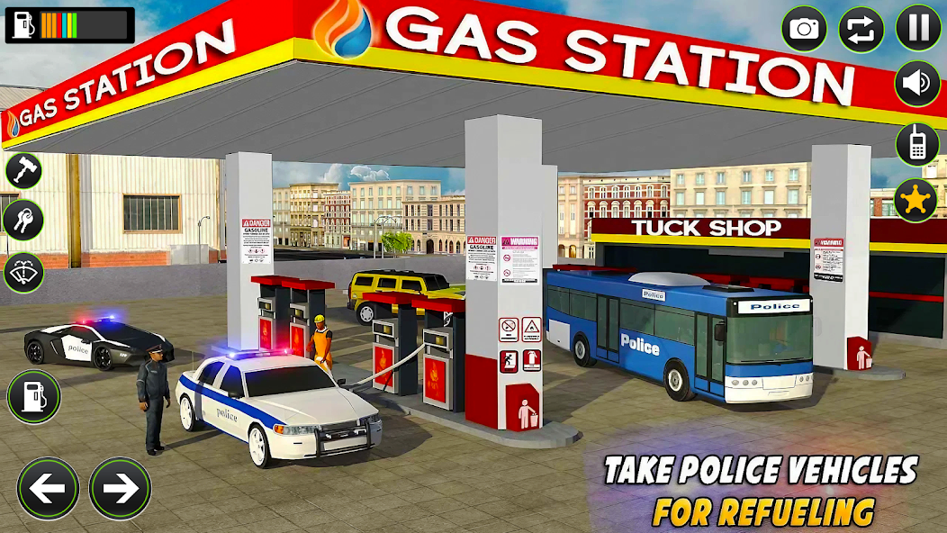 Gas Station Police Car Parking