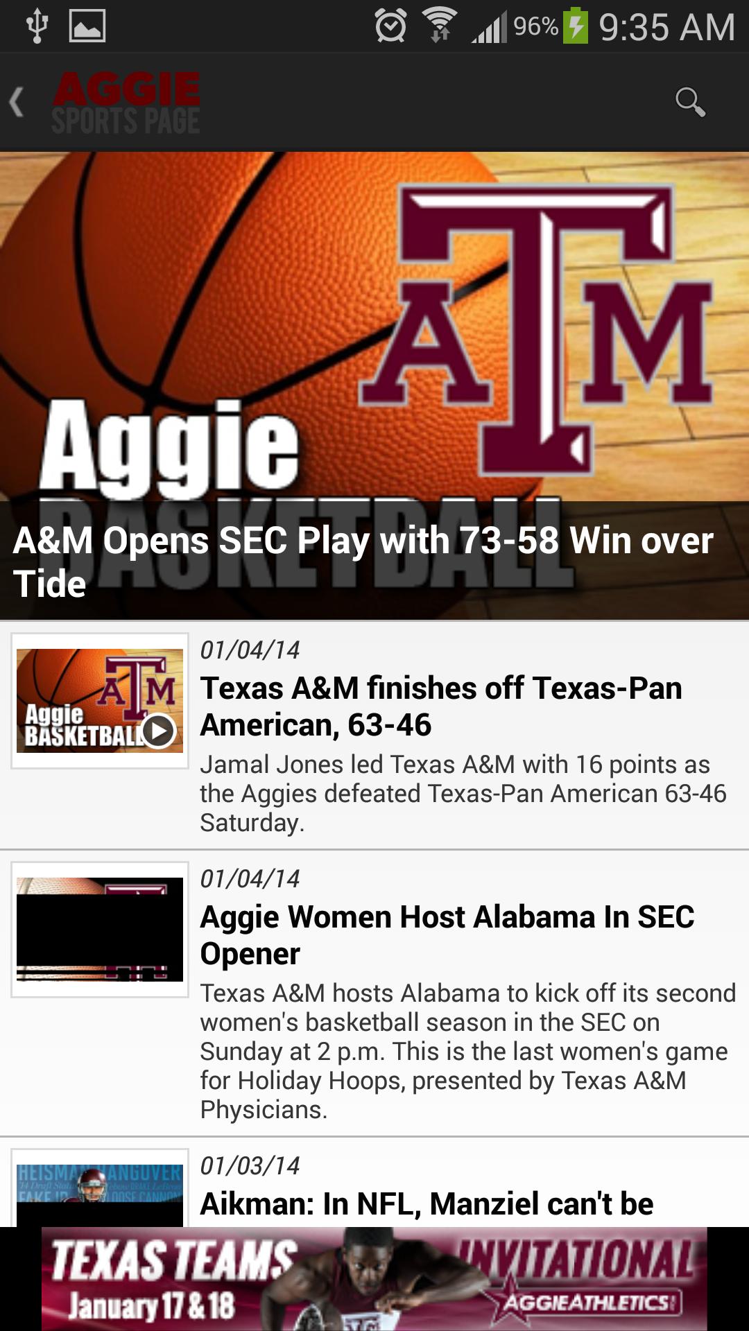 Aggie Sports Page