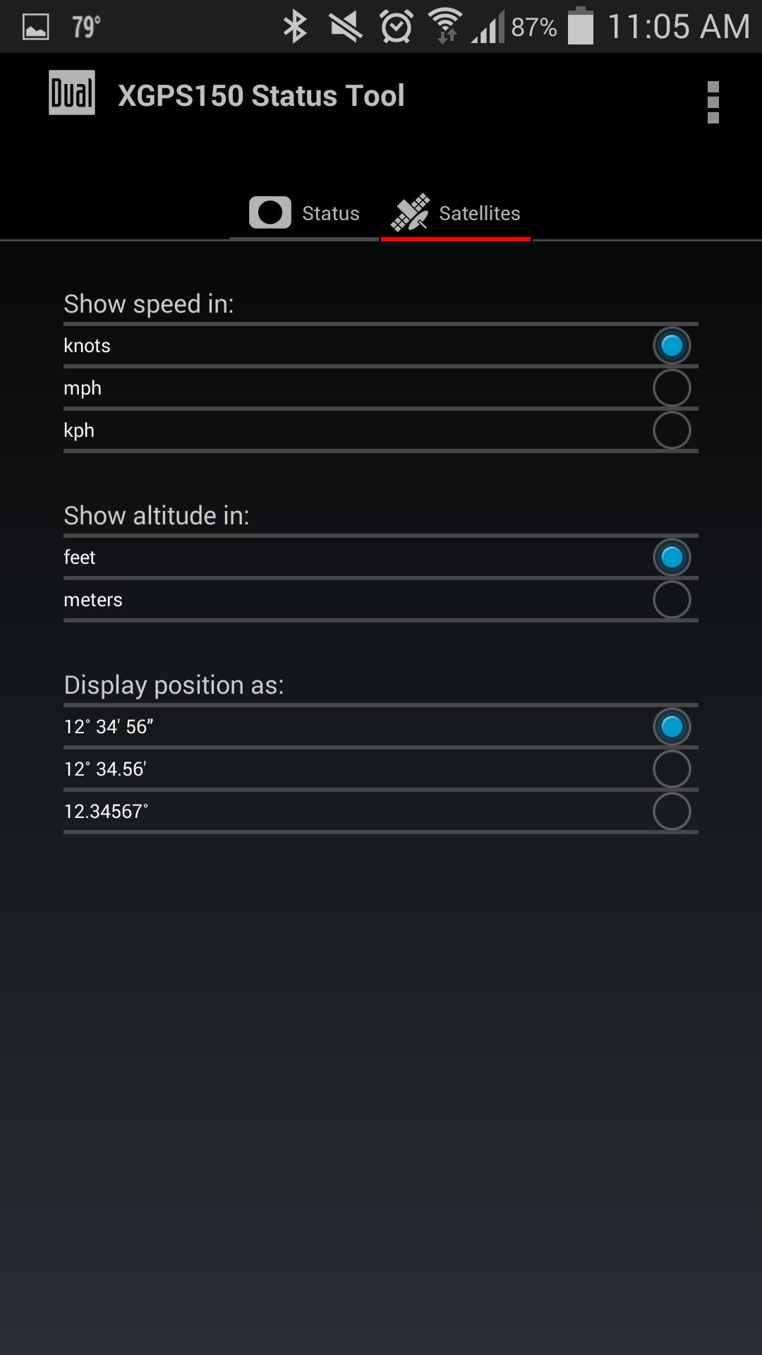 Bluetooth GPS Status Tool