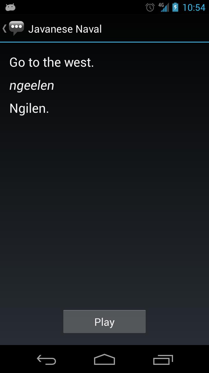 Javanese Naval Phrases