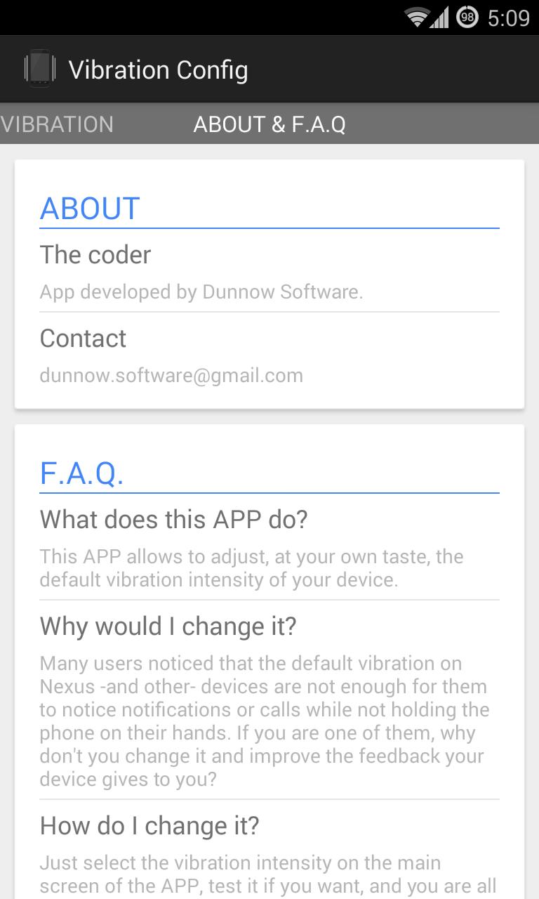 Vibration Config, Nexus 4 & 5