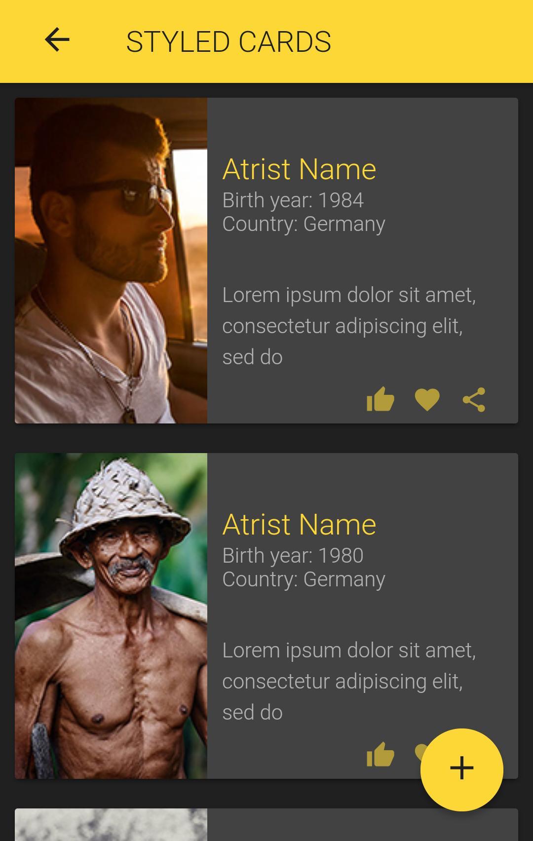 Ionic 3 Material Design UI Theme - Yellow Dark
