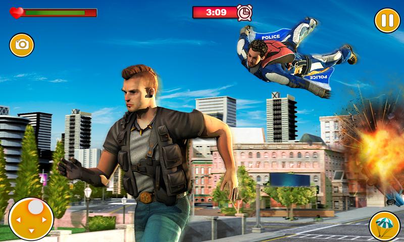 Wingsuit Flying Police Chase City Crime Simulator