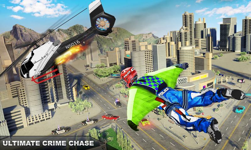 Wingsuit Flying Police Chase City Crime Simulator