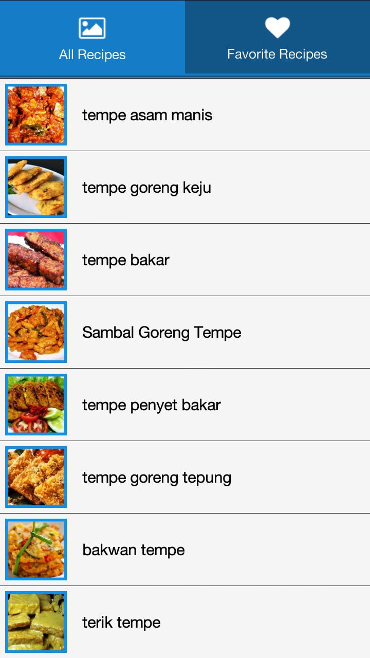 Resep Tempe Pilihan