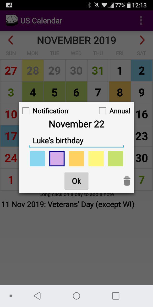 2021 US Calendar with Holidays