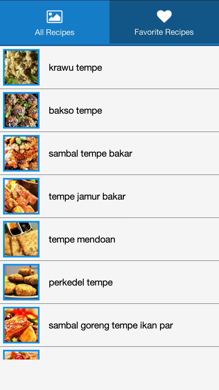 Resep Tempe Pilihan