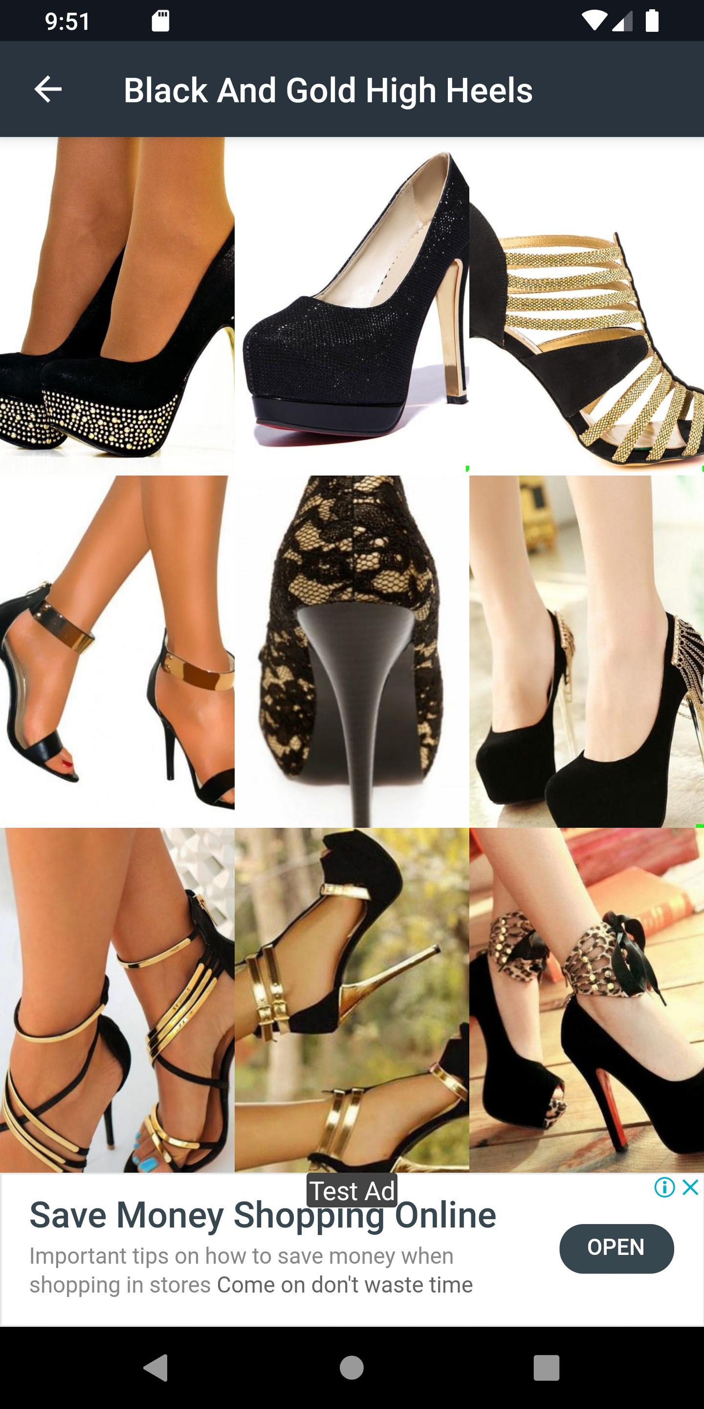 Black And Gold High Heels