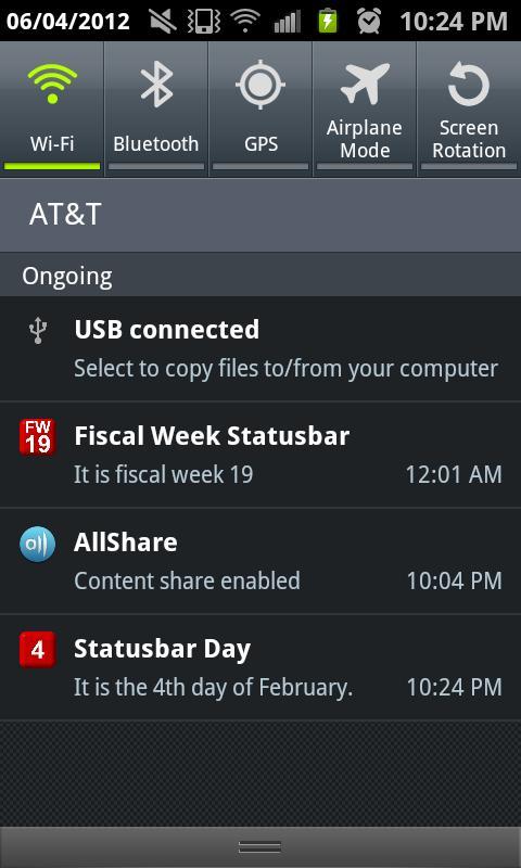 Statusbar Day of Month