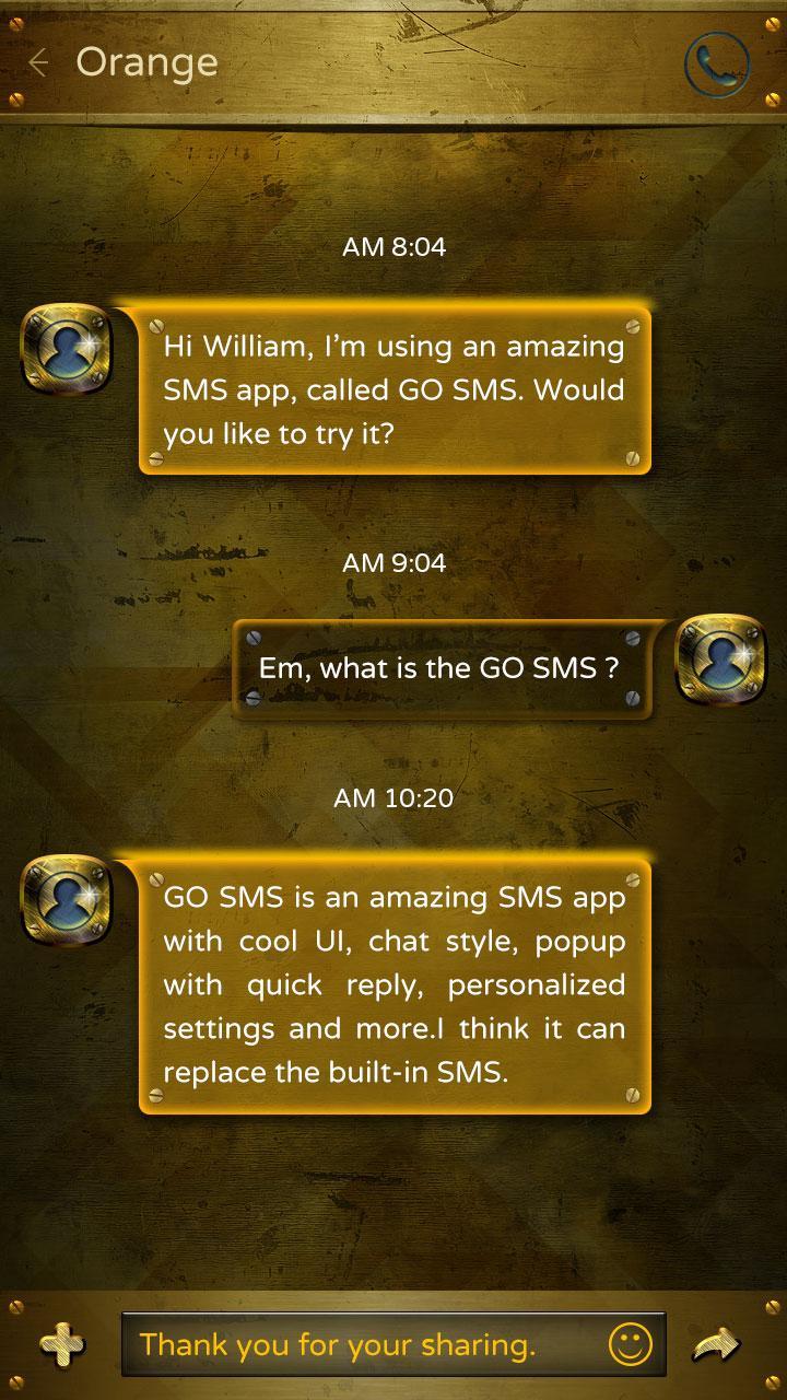 GO SMS PRO HEAVY METAL THEME