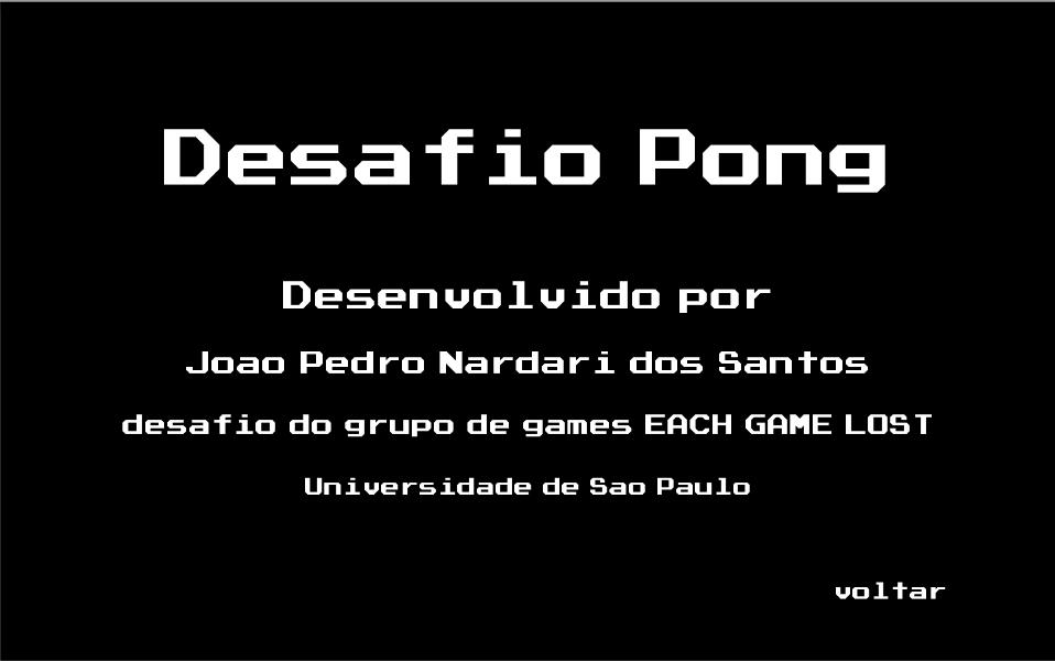 Pong Game Challange EACH-USP