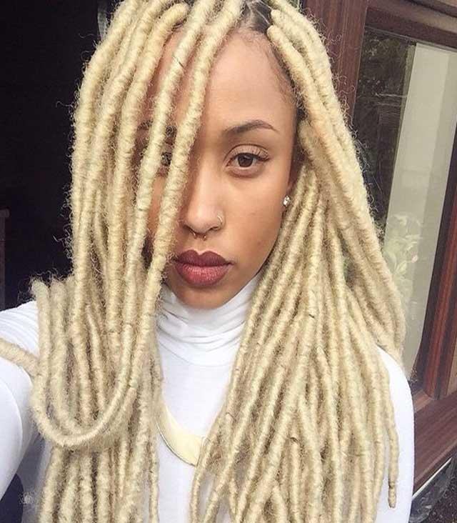 Blonde Faux Locs Hairstyle
