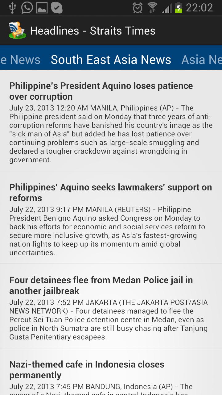 Headlines-Straits Times