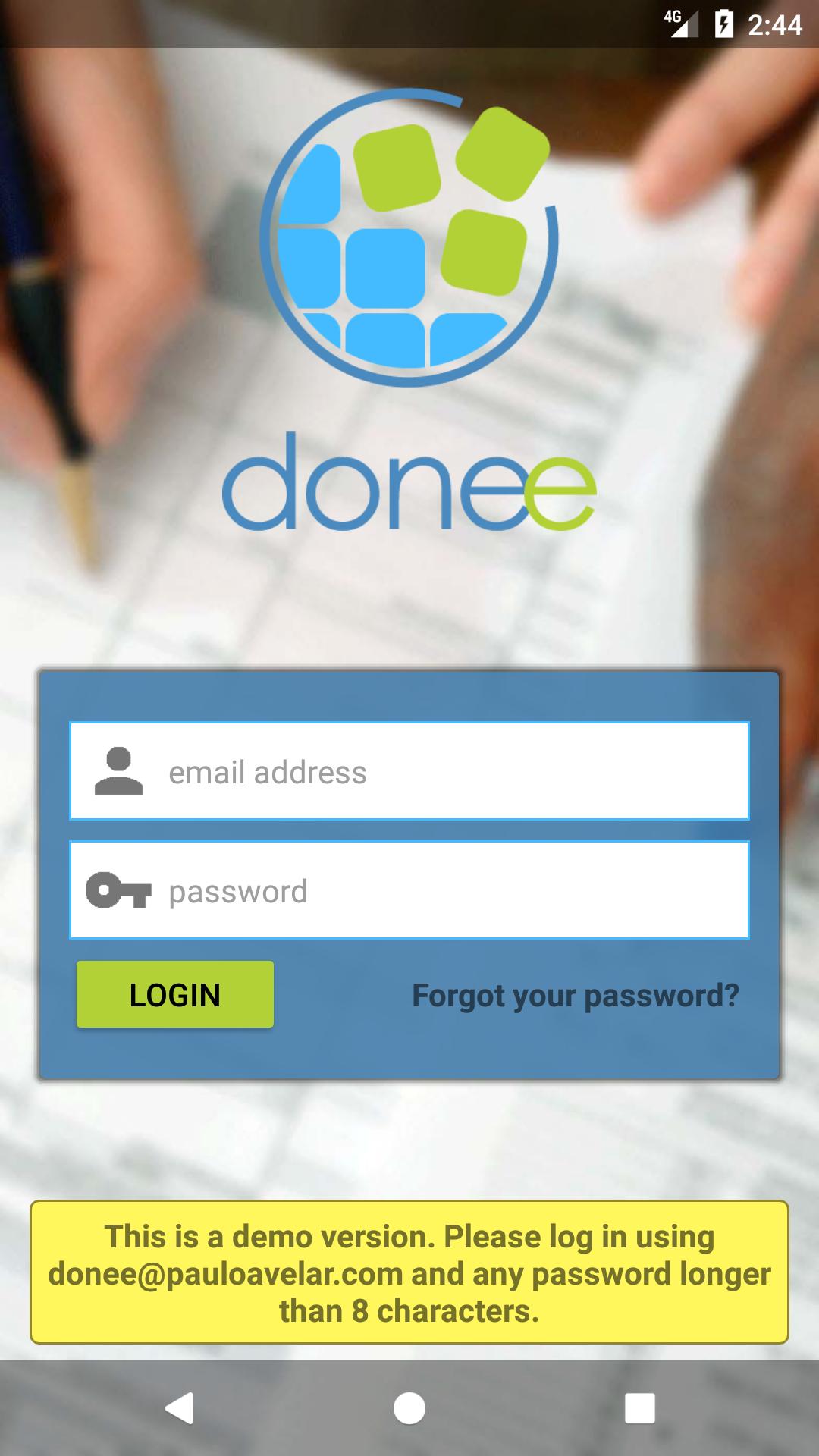donee [DEMO] - Offline Forms