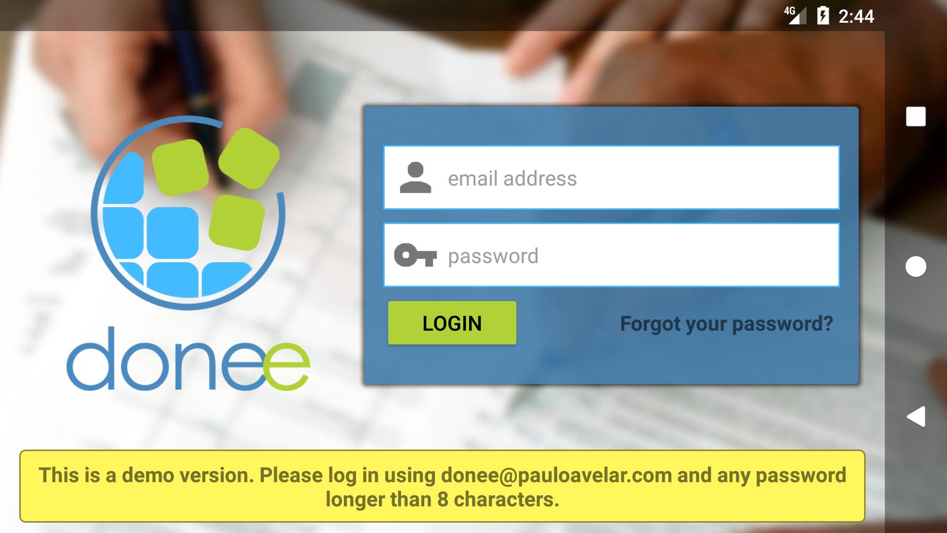 donee [DEMO] - Offline Forms