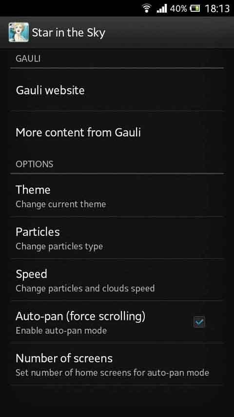 Star in the sky LWP free