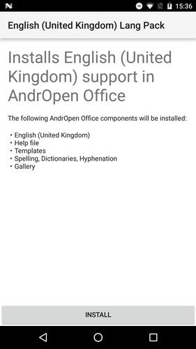English (UK) Lang Pack for AndrOpen Office