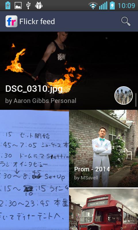 Photos from public Flickr feed