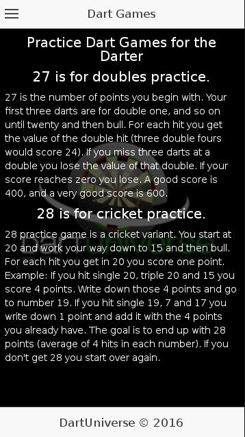 Dart Games Practice