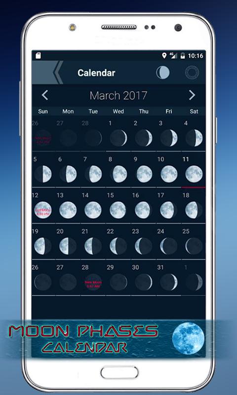 Phases of the Moon, Lunar Calendar Eclipse Free
