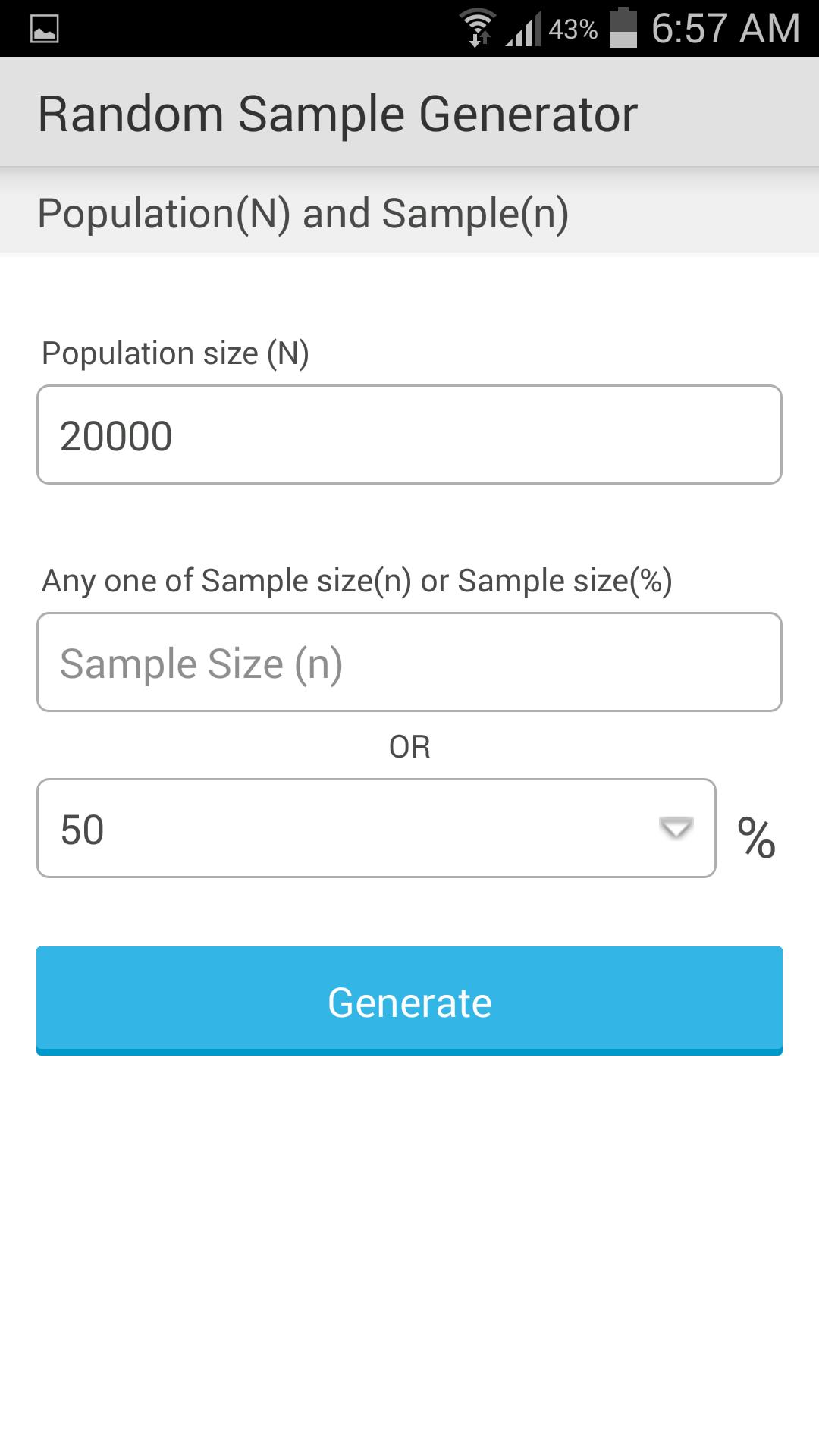 Random Sample Generator