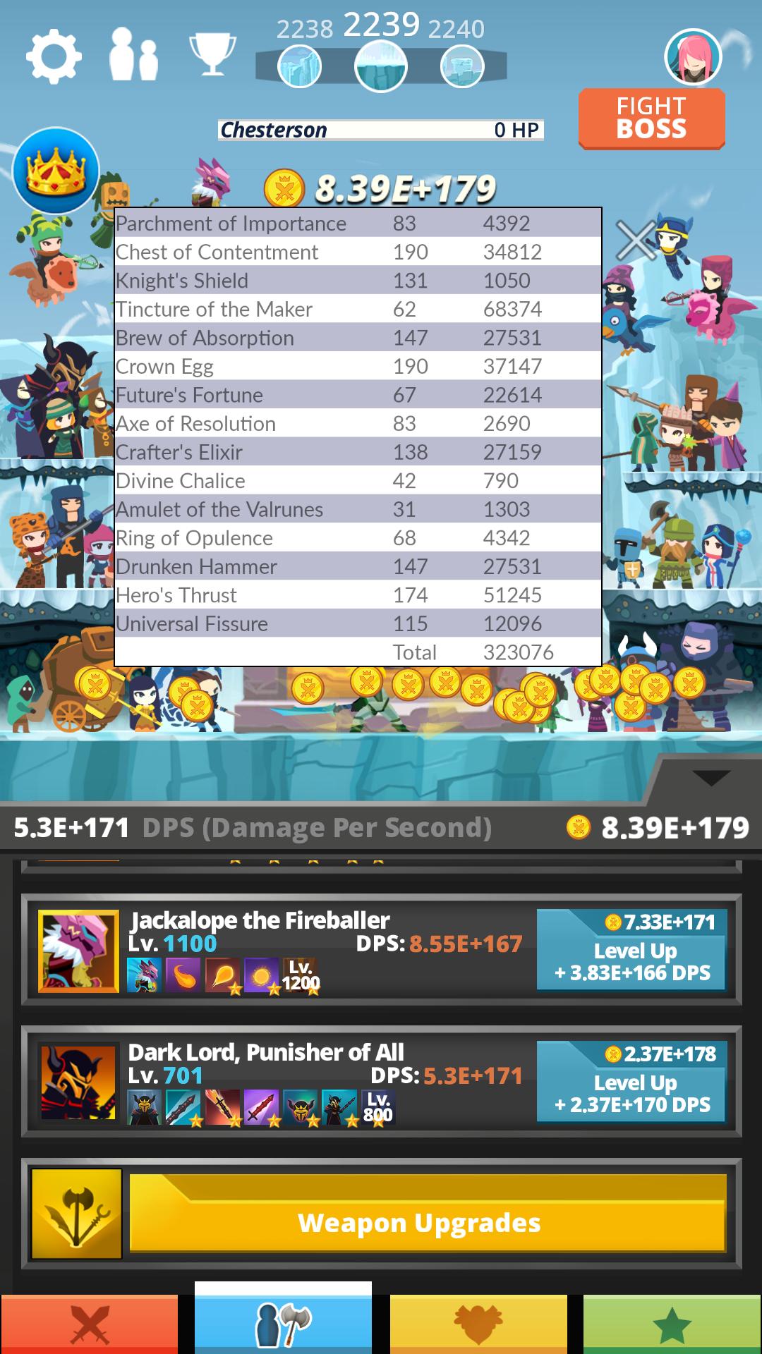 Optimiser for Tap Titans