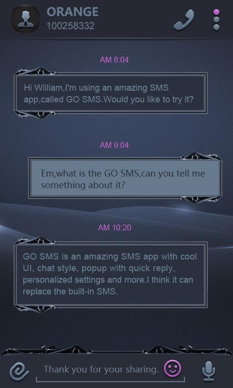 GO SMS BLACK WHIRLWIND THEME