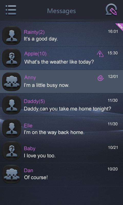 GO SMS BLACK WHIRLWIND THEME