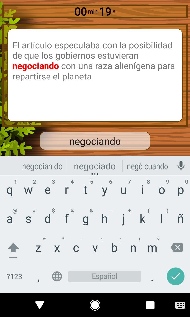 Escribir bien. Juego de habilidad con textos