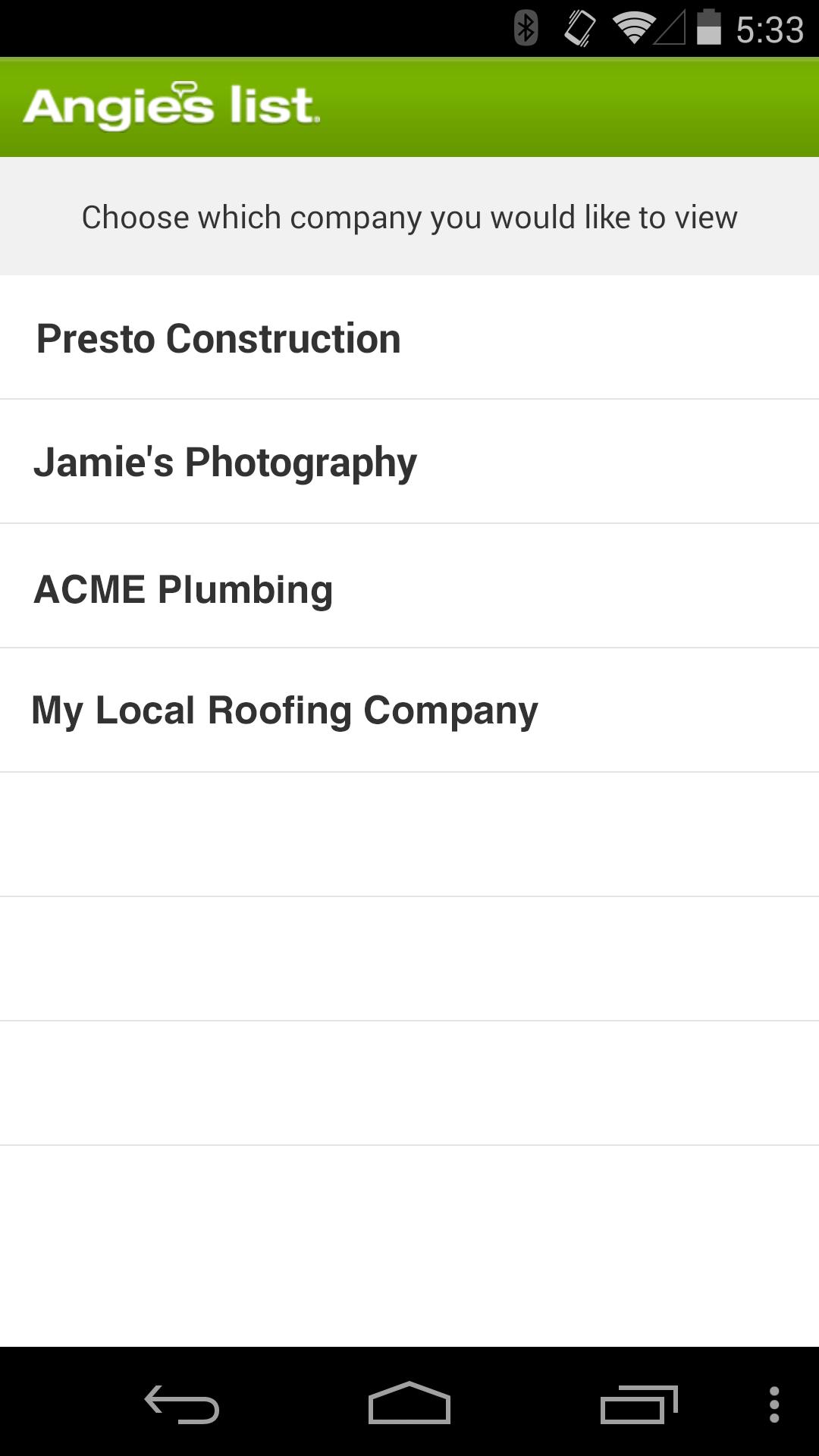 Angie's List Business Center